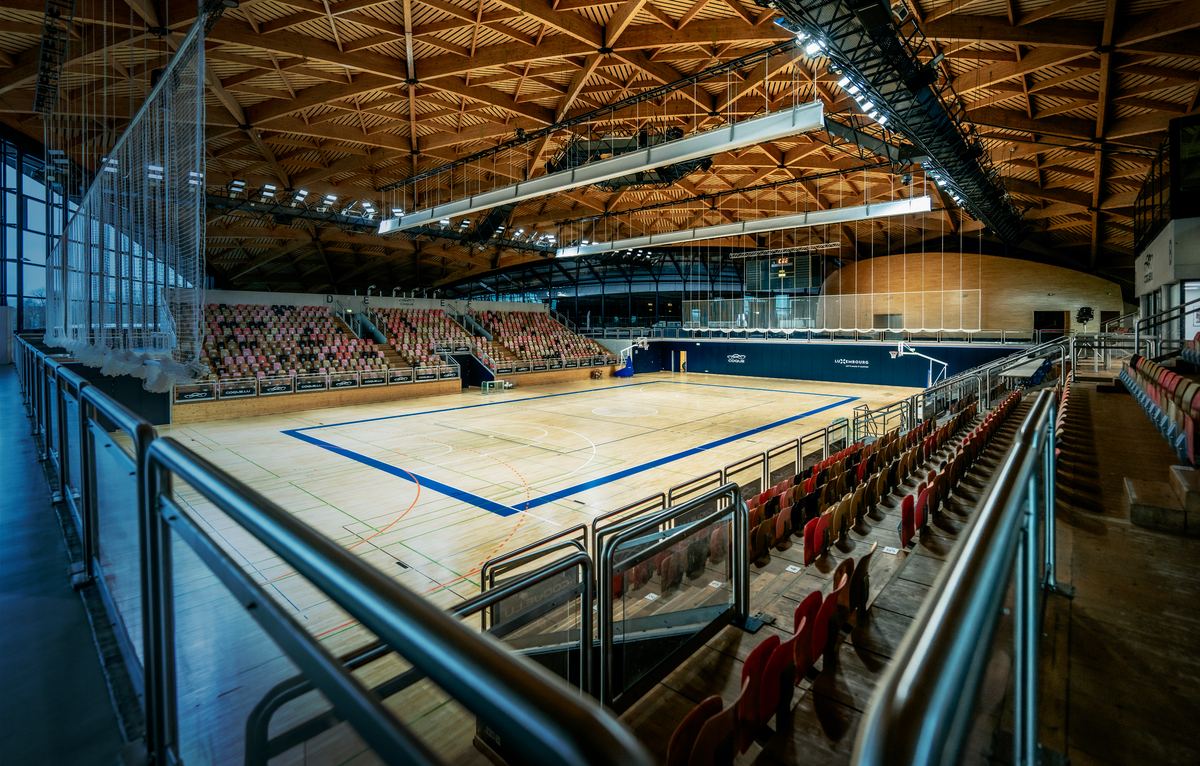 View of the sports hall from the gallery